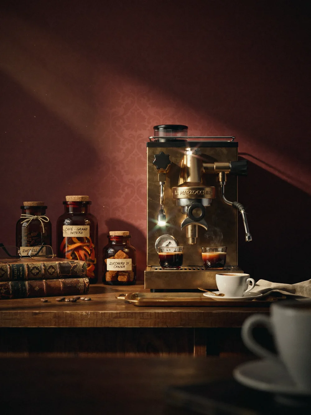 Brass Espresso Machine as a Statement Object