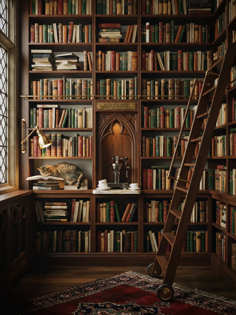 Integrating a Small Library Ladder on Rail