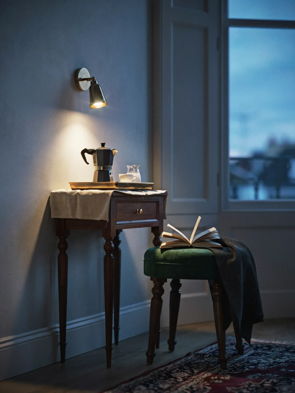 A Dedicated Espresso Nook in the Master Bedroom