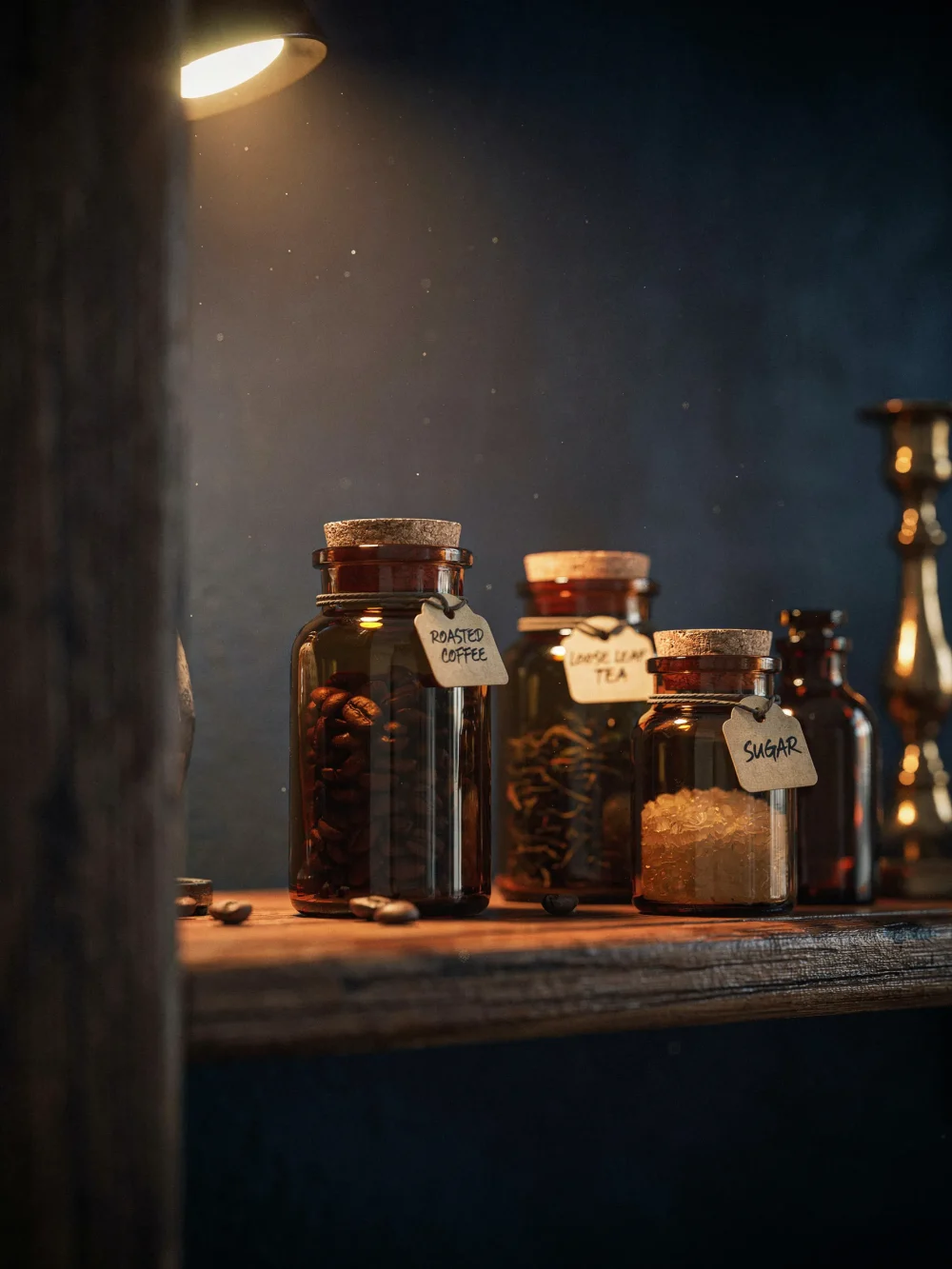 Amber Glass Apothecary Jars for Coffee Storage