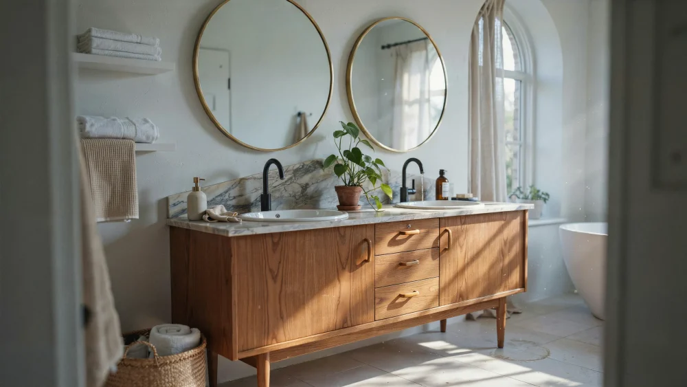 Vintage vanity conversion, DIY bathroom vanity, Repurposed furniture ideas